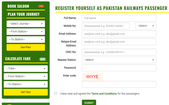 Pakistan Railways E-Ticketing Online Booking Reservation System
