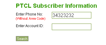 PTCL Subscriber Information
